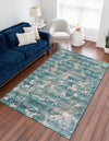 Urban Terrace Collection Area Rug -  Gazebo Rectangle Aqua Blue  lifestyle 11