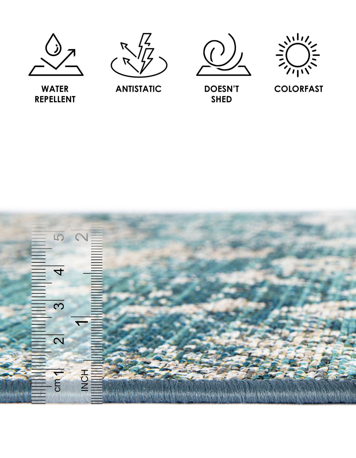 Urban Terrace Collection Area Rug -  Gazebo Rectangle Aqua Blue  lifestyle 12