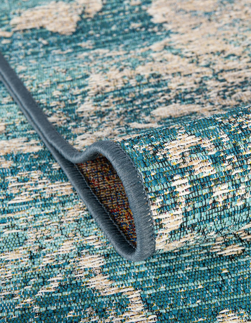 Urban Terrace Collection Area Rug -  Gazebo Rectangle Aqua Blue  lifestyle 13