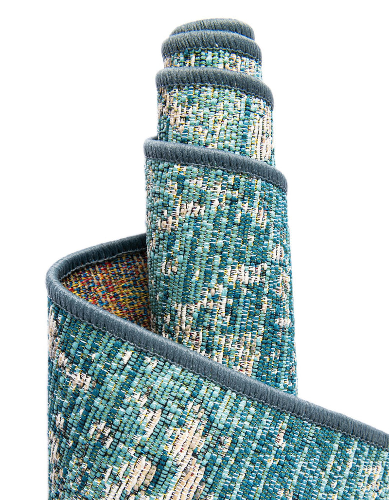 Urban Terrace Collection Area Rug -  Gazebo Rectangle Aqua Blue  lifestyle 18