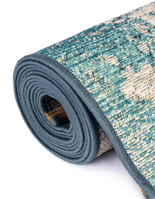 Urban Terrace Collection Area Rug -  Gazebo Rectangle Aqua Blue  lifestyle 19