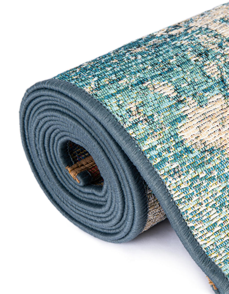 Urban Terrace Collection Area Rug -  Gazebo Rectangle Aqua Blue  lifestyle 19