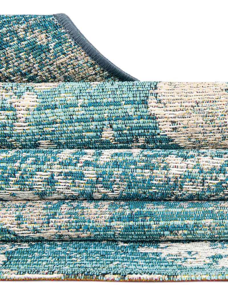 Urban Terrace Collection Area Rug -  Gazebo Rectangle Aqua Blue  lifestyle 21