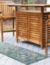 Urban Terrace Collection Area Rug -  Gazebo Runner Aqua Blue  lifestyle 50