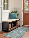 Urban Terrace Collection Area Rug -  Gazebo Runner Aqua Blue  lifestyle 53