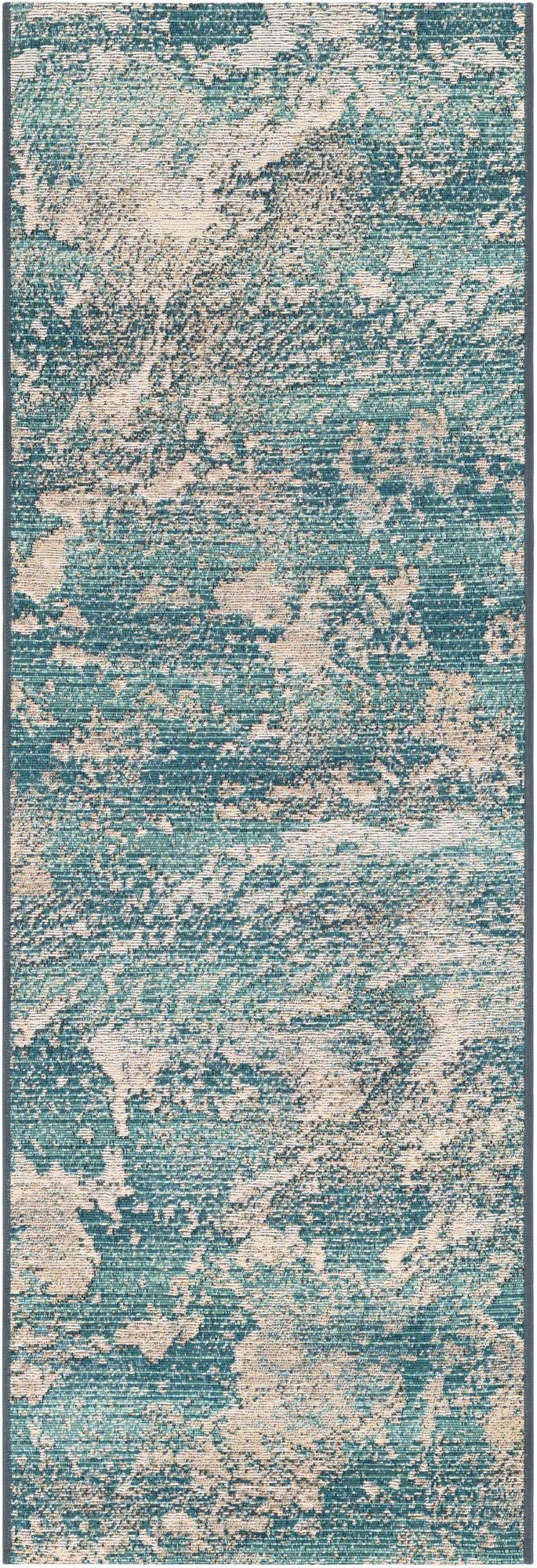 Urban Terrace Collection Area Rug -  Gazebo Runner Aqua Blue  lifestyle 50