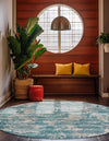 Urban Terrace Collection Area Rug -  Gazebo Round Aqua Blue  lifestyle 28