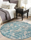 Urban Terrace Collection Area Rug -  Gazebo Round Aqua Blue  lifestyle 46