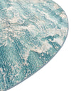 Urban Terrace Collection Area Rug -  Gazebo Round Aqua Blue  lifestyle 61