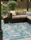 Urban Terrace Collection Area Rug -  Gazebo Square Aqua Blue  lifestyle 27