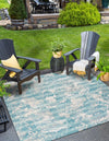 Urban Terrace Collection Area Rug -  Gazebo Square Aqua Blue  lifestyle 33