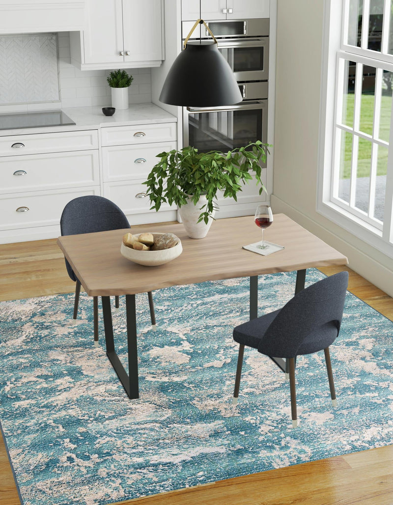 Urban Terrace Collection Area Rug -  Gazebo Square Aqua Blue  lifestyle 36
