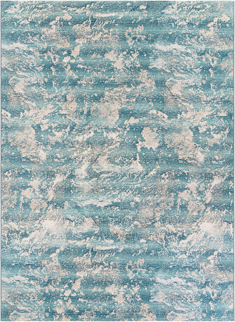 Urban Terrace Collection Area Rug -  Gazebo Rectangle Aqua Blue  lifestyle 2