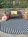 Urban Terrace Collection Area Rug -  Astoria (Blue) Round Blue  lifestyle 9