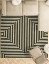 Urban Terrace Collection Area Rug -  Astoria (Green) Square Green  lifestyle 45