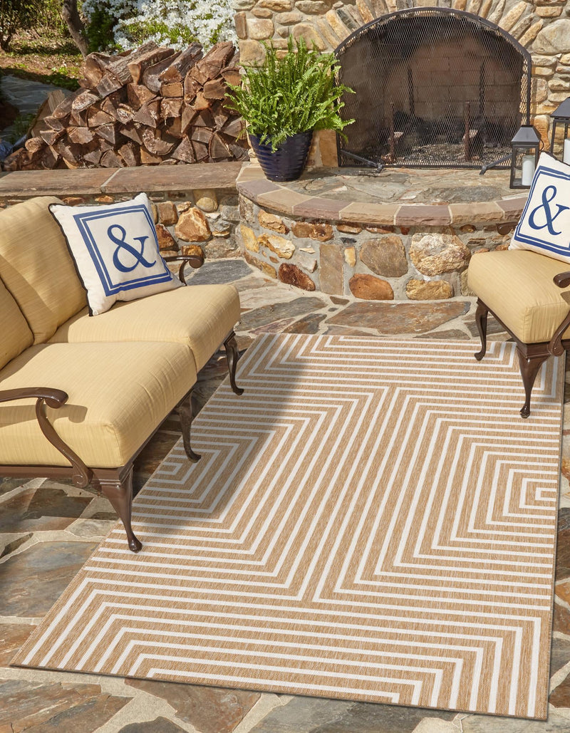 Urban Terrace Collection Area Rug -  Astoria (Taupe) Rectangle Taupe  lifestyle 0