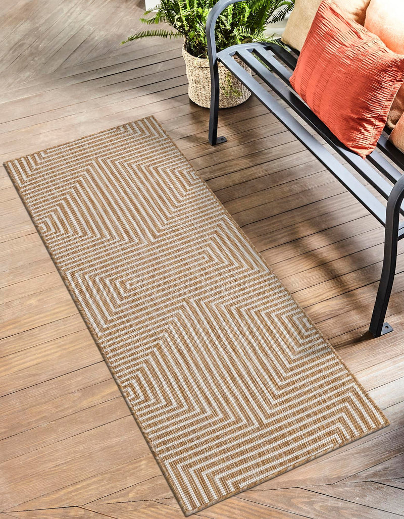 Urban Terrace Collection Area Rug -  Astoria (Taupe) Runner Taupe  lifestyle 7