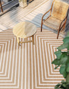 Urban Terrace Collection Area Rug -  Astoria (Taupe) Round Taupe  lifestyle 7