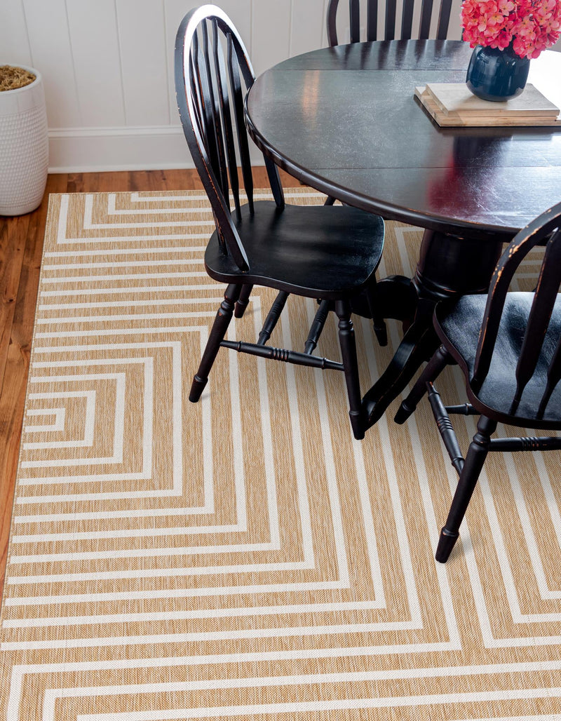 Urban Terrace Collection Area Rug -  Astoria (Taupe) Square Taupe  lifestyle 4