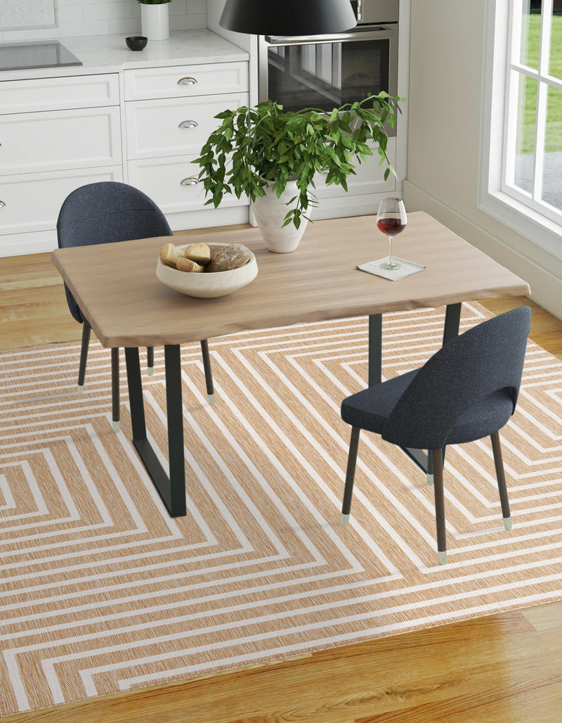 Urban Terrace Collection Area Rug -  Astoria (Taupe) Square Taupe  lifestyle 8