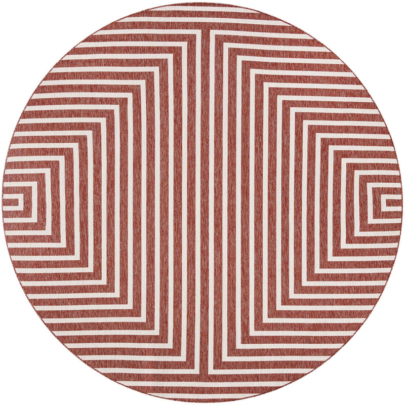 Urban Terrace Collection Area Rug -  Astoria (Rust Red) Round Rust Red Main