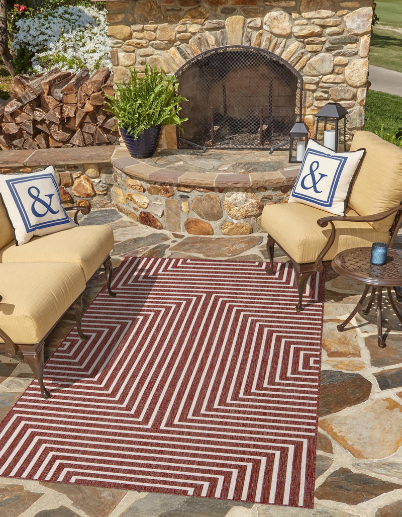 Urban Terrace Collection Area Rug -  Astoria (Rust Red) Rectangle Rust Red  lifestyle 2
