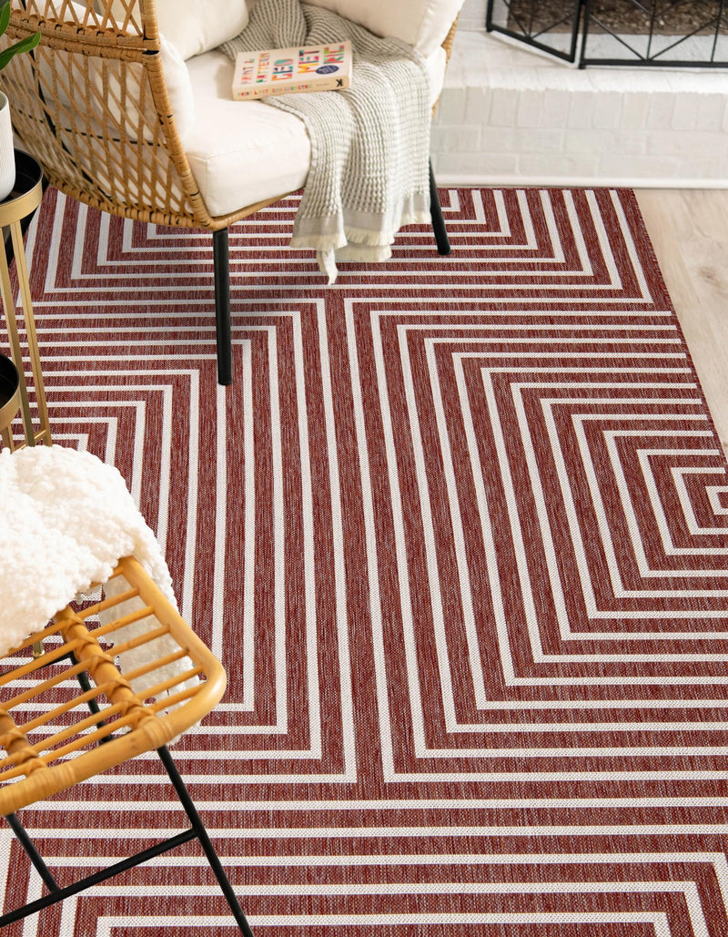 Urban Terrace Collection Area Rug -  Astoria (Rust Red) Rectangle Rust Red  lifestyle 7