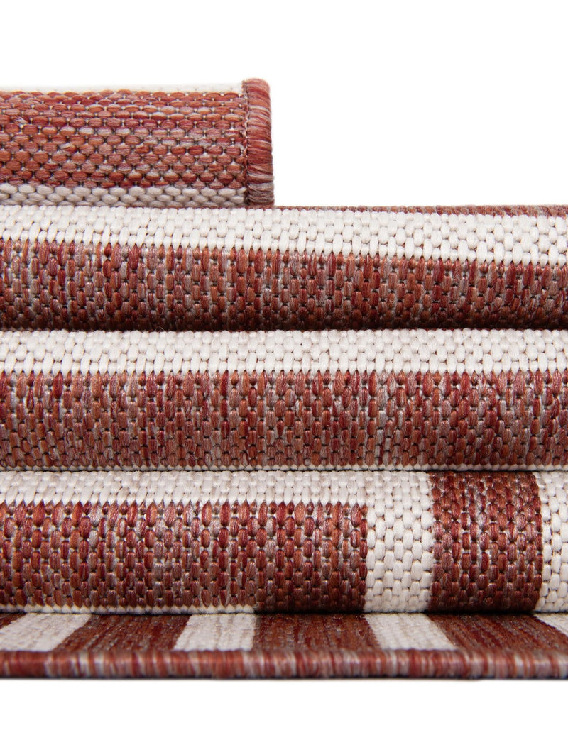 Urban Terrace Collection Area Rug -  Astoria (Rust Red) Round Rust Red  lifestyle 53