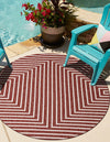 Urban Terrace Collection Area Rug -  Astoria (Rust Red) Round Rust Red  lifestyle 3