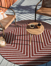 Urban Terrace Collection Area Rug -  Astoria (Rust Red) Round Rust Red  lifestyle 9