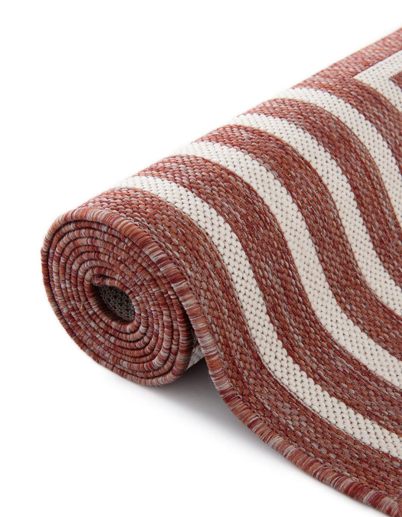 Urban Terrace Collection Area Rug -  Astoria (Rust Red) Round Rust Red  lifestyle 18