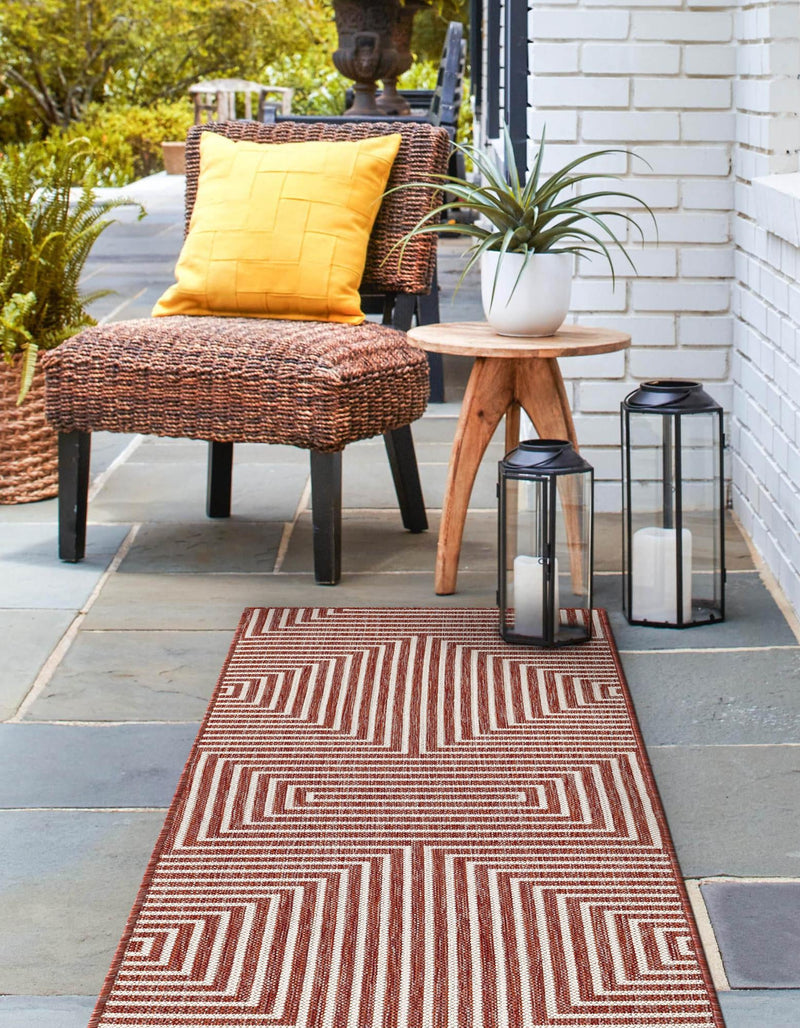 Urban Terrace Collection Area Rug -  Astoria (Rust Red) Runner Rust Red  lifestyle 5