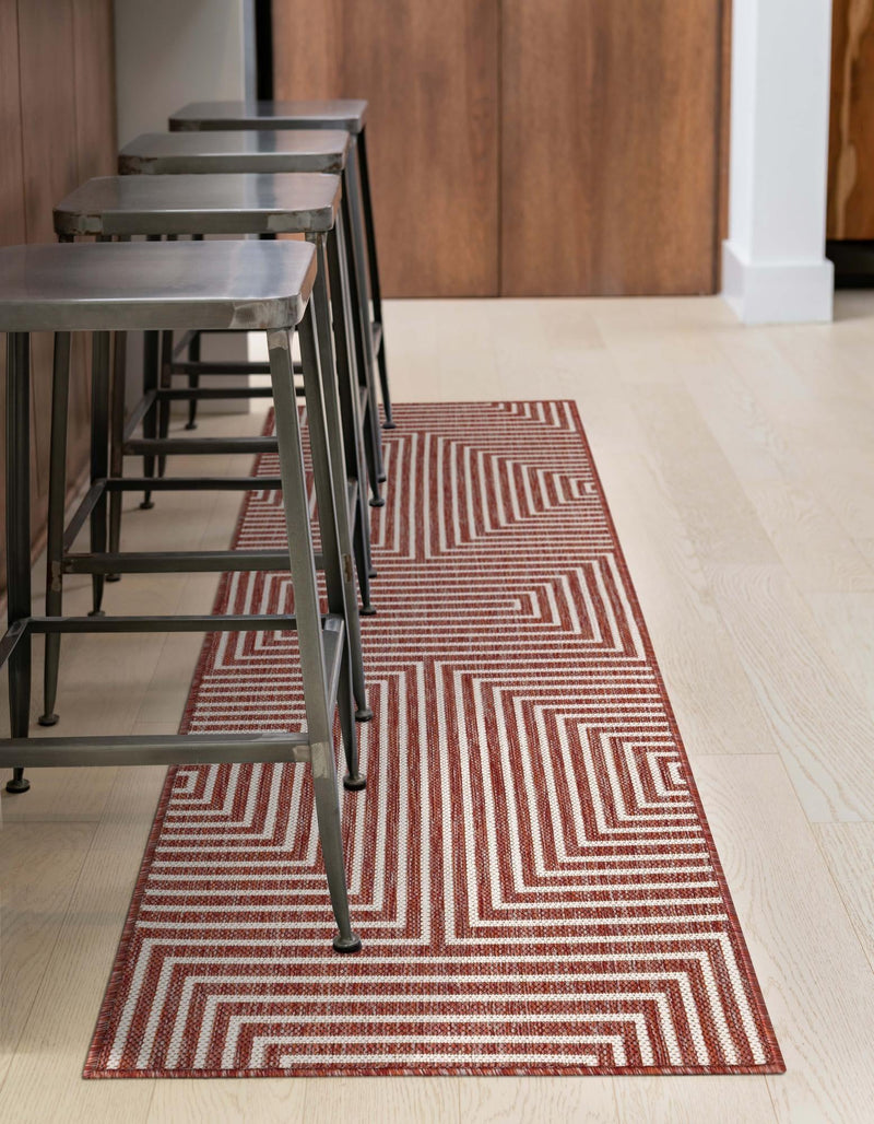 Urban Terrace Collection Area Rug -  Astoria (Rust Red) Runner Rust Red  lifestyle 46