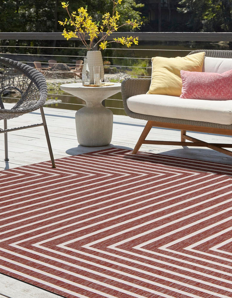 Urban Terrace Collection Area Rug -  Astoria (Rust Red) Square Rust Red  lifestyle 2