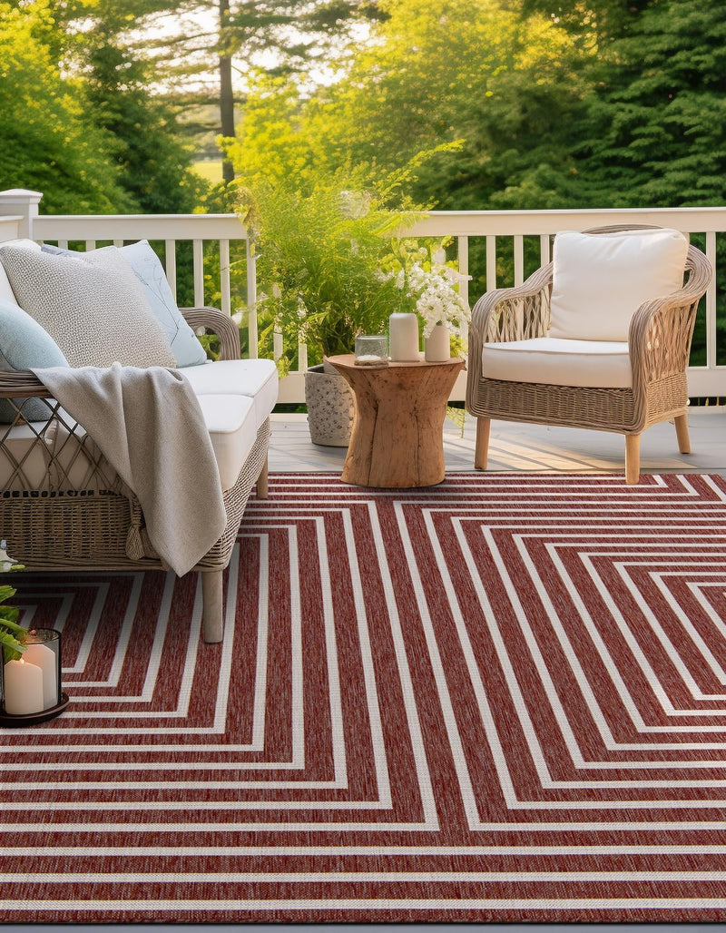 Urban Terrace Collection Area Rug -  Astoria (Rust Red) Square Rust Red  lifestyle 3