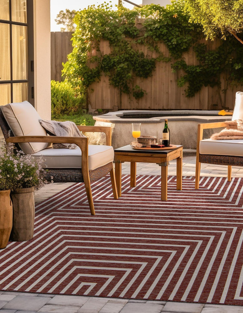 Urban Terrace Collection Area Rug -  Astoria (Rust Red) Square Rust Red  lifestyle 4