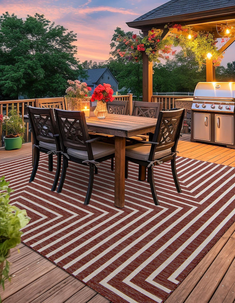 Urban Terrace Collection Area Rug -  Astoria (Rust Red) Square Rust Red  lifestyle 5