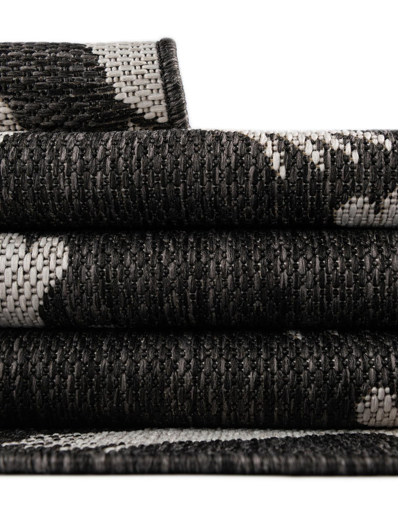 Urban Terrace Collection Area Rug -  Gramercy Rectangle Black and White  lifestyle 16