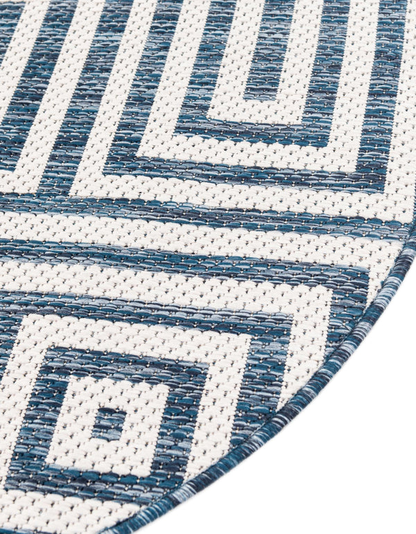 Urban Terrace Collection Area Rug -  Flatiron Round Blue  lifestyle 13