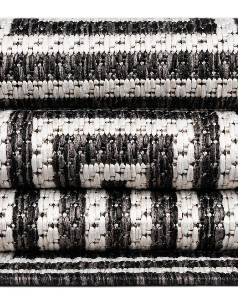 Urban Terrace Collection Area Rug -  Flatiron Rectangle Black and White  lifestyle 51