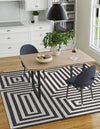 Urban Terrace Collection Area Rug -  Flatiron Square Black and White  lifestyle 104