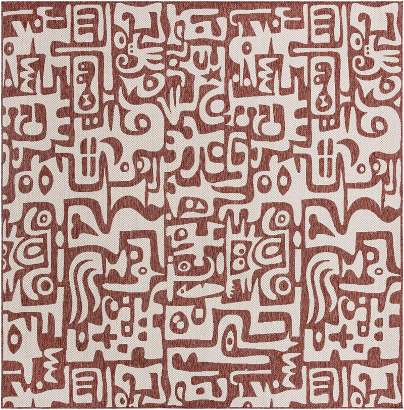 Urban Terrace Collection Area Rug -  Madison Square Rust Red  lifestyle 77