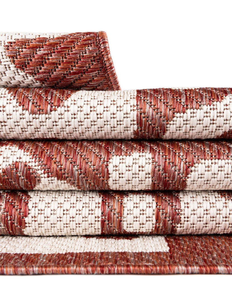 Urban Terrace Collection Area Rug -  Madison Rectangle Rust Red  lifestyle 24