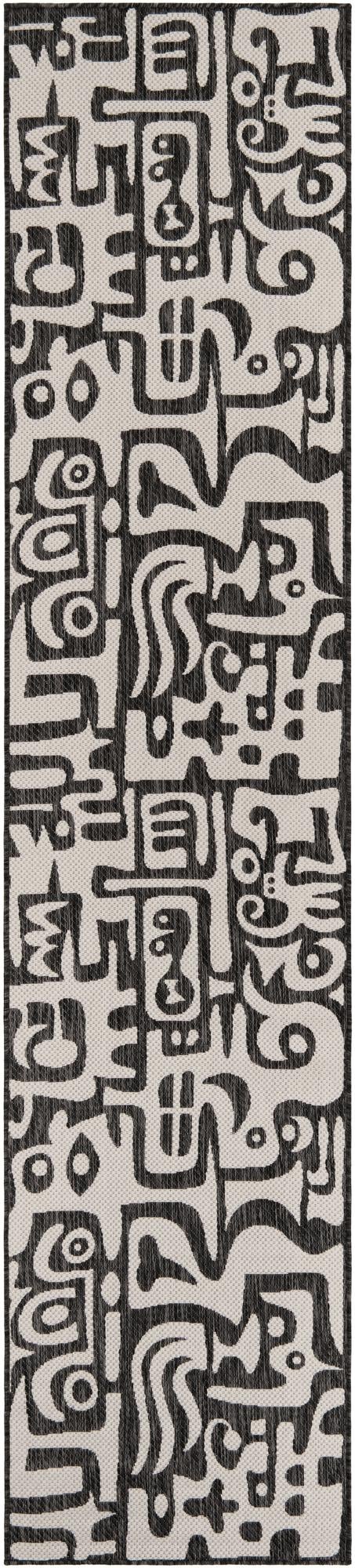 Urban Terrace Collection Area Rug -  Madison Runner Black and White  lifestyle 89