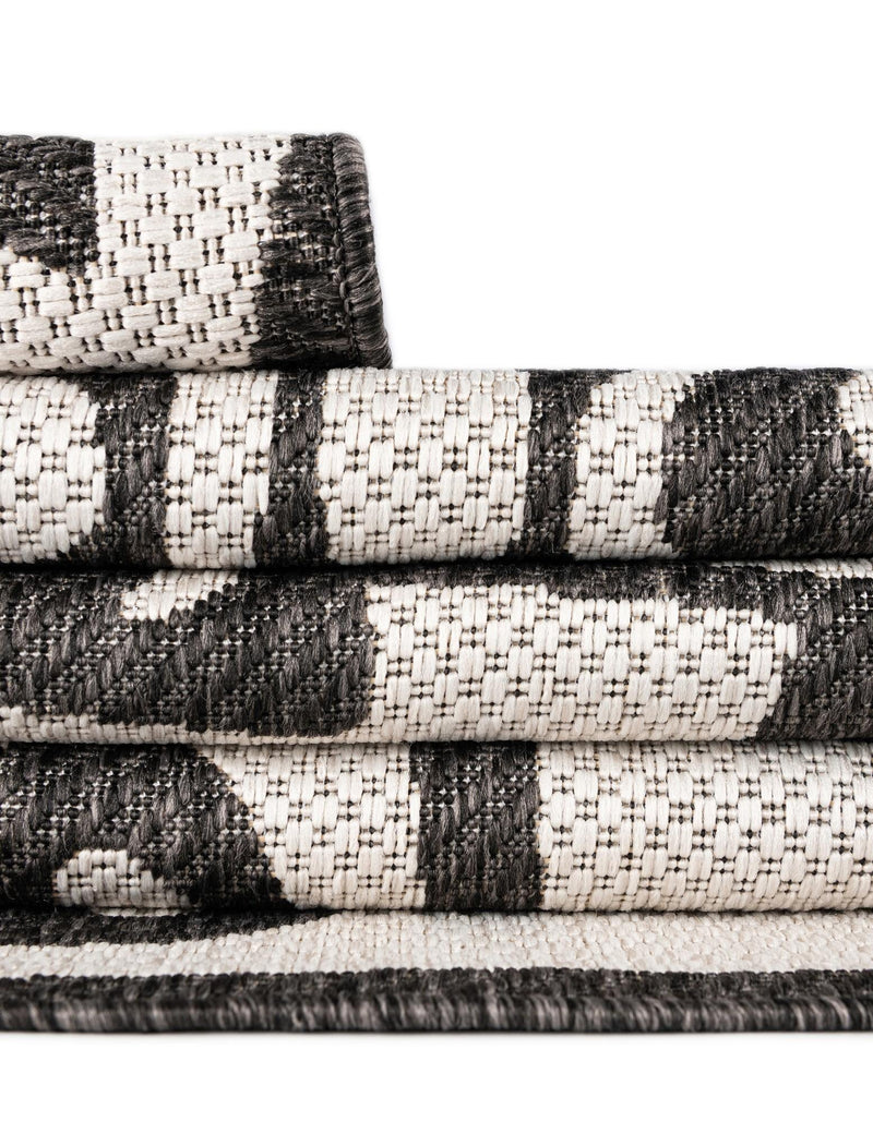 Urban Terrace Collection Area Rug -  Madison Rectangle Black and White  lifestyle 22