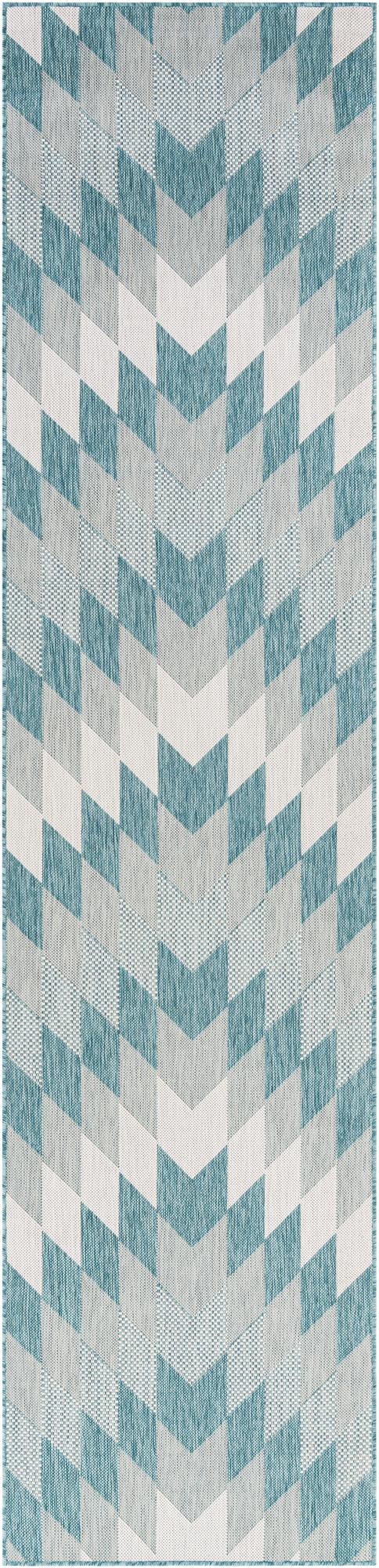 Urban Terrace Collection Area Rug -  Highline Runner Aqua Blue  lifestyle 82