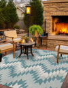 Urban Terrace Collection Area Rug -  Highline Square Aqua  lifestyle 0