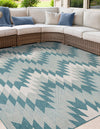 Urban Terrace Collection Area Rug -  Highline Square Aqua  lifestyle 3