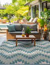 Urban Terrace Collection Area Rug -  Highline Square Aqua  lifestyle 7