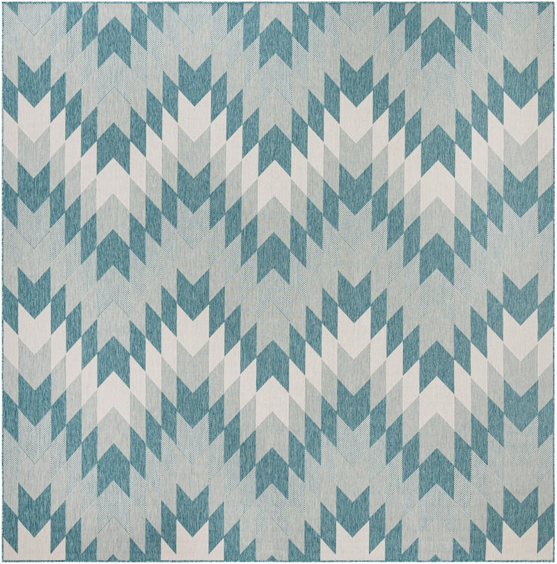 Urban Terrace Collection Area Rug -  Highline Square Aqua Main